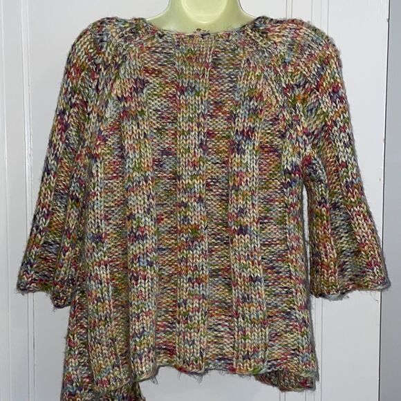 Leo & Nicole multi colored Snap neck cardigan sweater - Picture 7 of 10